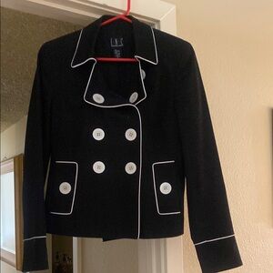 INC International Concepts Black and White Blazer with Textured Fabric